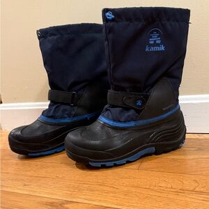 Kamik Kids' Black and Blue Snow Boots